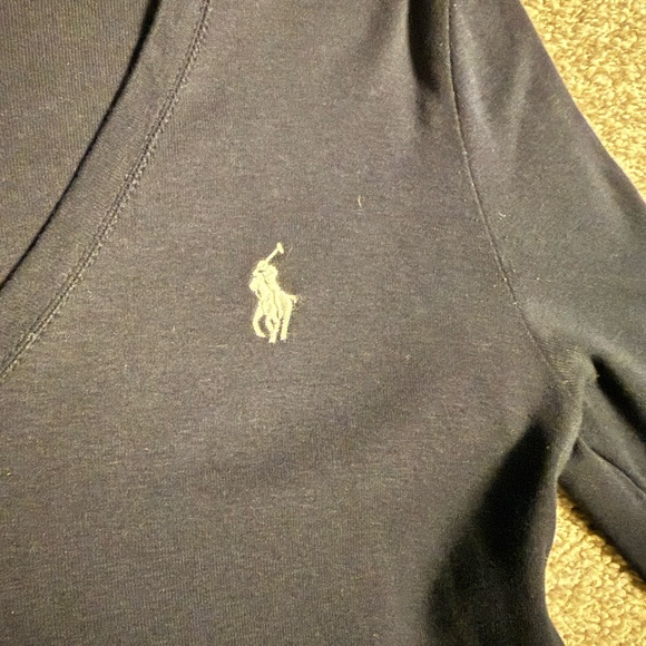 Ralph Lauren Women's Navy Long Sleeve V-Neck Tee - Picture 2 of 5